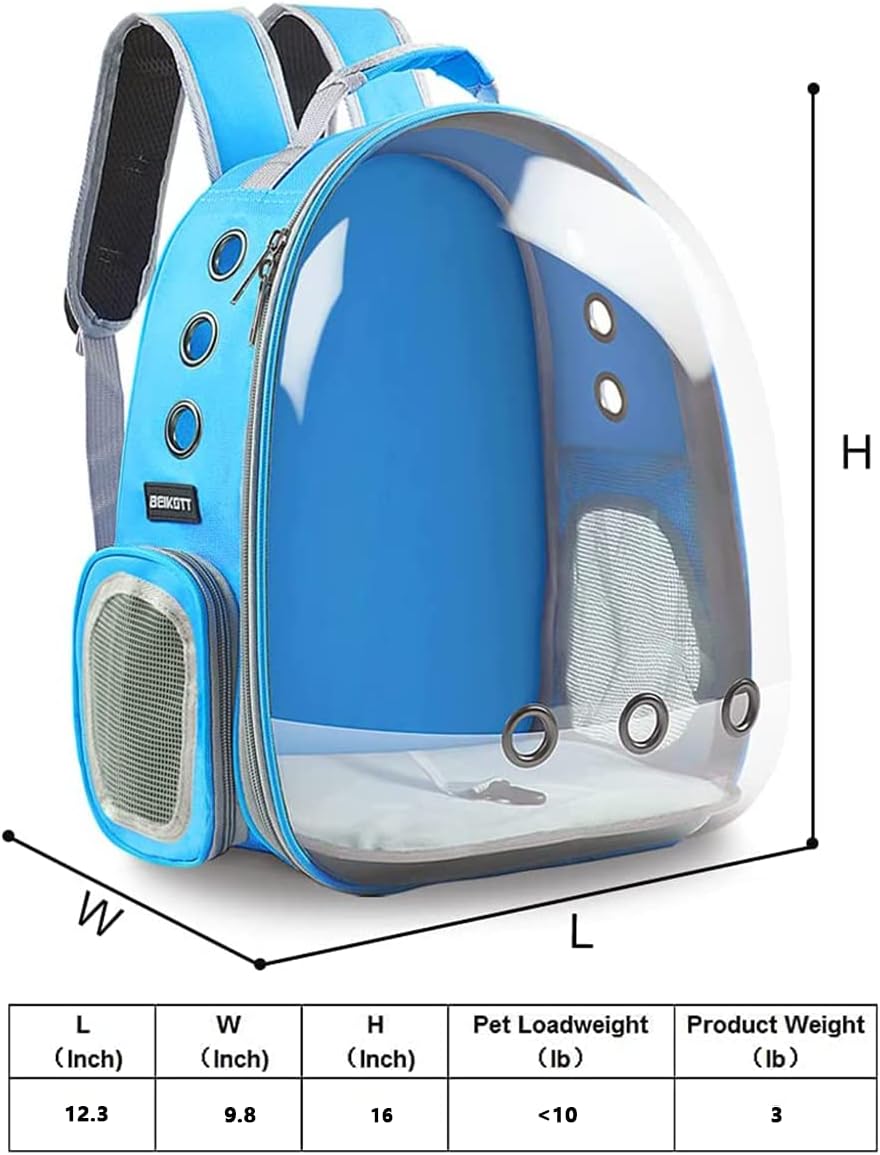 Cat Backpack Carriers Bag, Dog Backpack, Pet Bubble Backpack for Small Cats Puppies Dogs Bunny, Airline-Approved Ventilate Transparent Capsule Backpack for Travel, Hiking and Outdoor Use