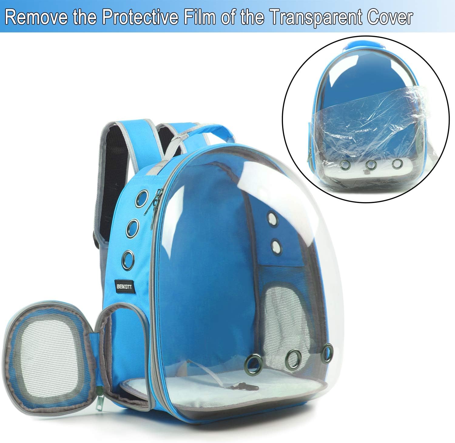Cat Backpack Carriers Bag, Dog Backpack, Pet Bubble Backpack for Small Cats Puppies Dogs Bunny, Airline-Approved Ventilate Transparent Capsule Backpack for Travel, Hiking and Outdoor Use