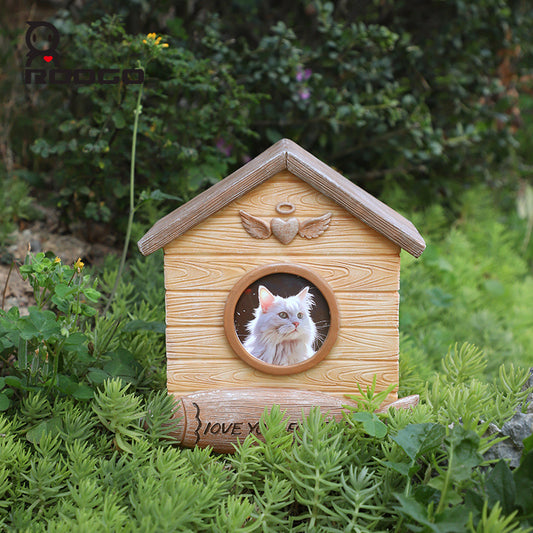Pet Memorial Urn for Dogs Cats Resin Keepsake Box with Photo Frame Pet Cremation Ash Holder