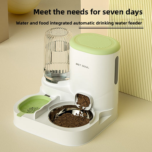 Automatic Cat Feeder and Water Fountain Combo for Pets Smart Dog Food Dispenser with Bowl