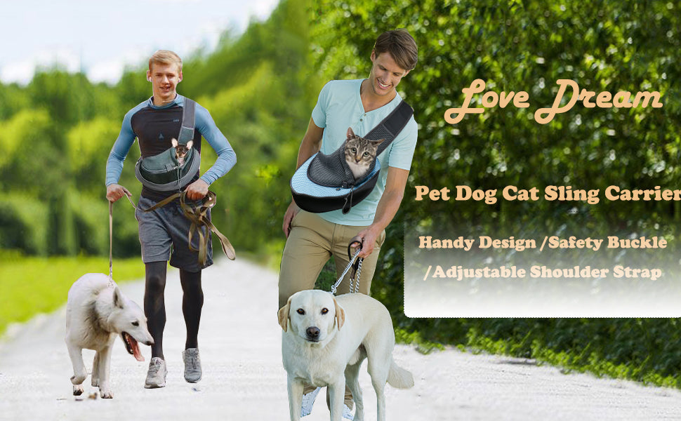 Cat Backpack Pet Dog Sling Carrier, Breathable Mesh Portable Travel Safe Pet Sling Shoulder Bag Carrier with Adjustable Non-Slip Shoulder Strap for Small Dogs Cats Puppy (Small, Black)