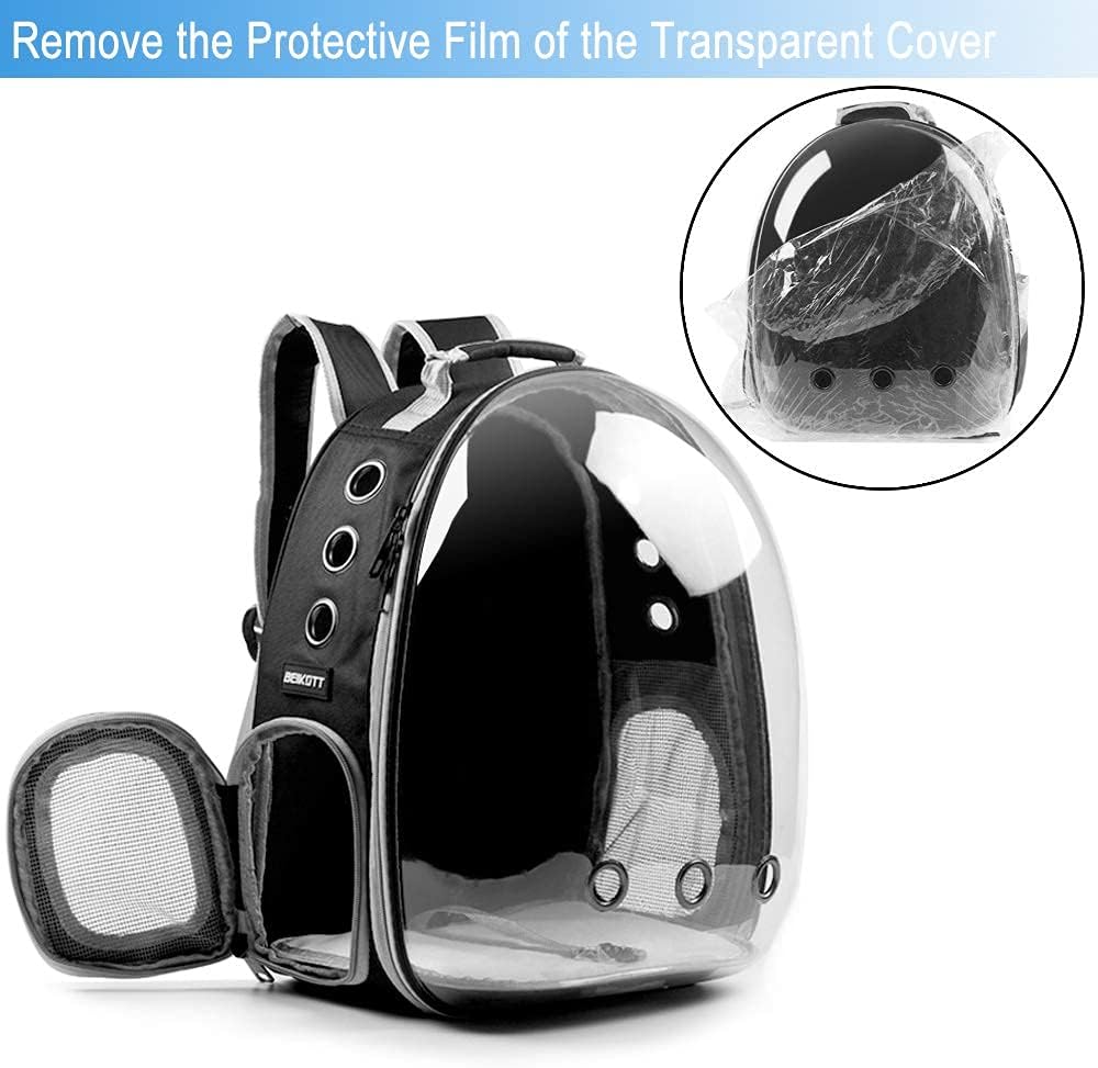 Cat Backpack Carriers Bag, Dog Backpack, Pet Bubble Backpack for Small Cats Puppies Dogs Bunny, Airline-Approved Ventilate Transparent Capsule Backpack for Travel, Hiking and Outdoor Use
