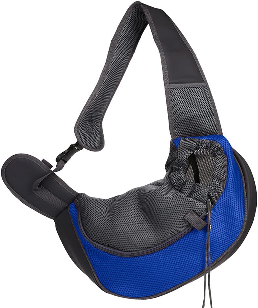 Cat Backpack Pet Dog Sling Carrier, Breathable Mesh Portable Travel Safe Pet Sling Shoulder Bag Carrier with Adjustable Non-Slip Shoulder Strap for Small Dogs Cats Puppy (Small, Black)