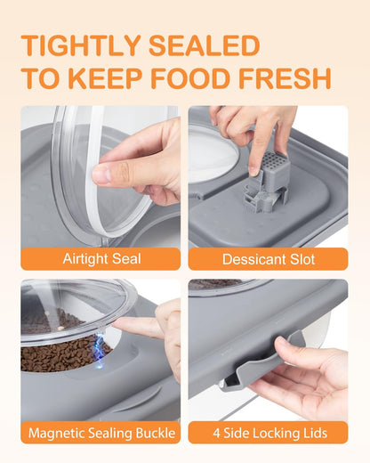 Catfeeders 23-25 Lbs Airtight Dog Food Storage Container,Collapsible Dog Food Container with Lid,Wheels,Handle,Large Pet food storage Container with Scoop,Small Food Container for Pet