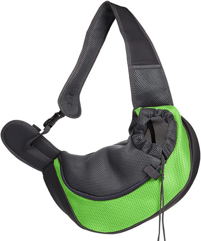 Cat Backpack Pet Dog Sling Carrier, Breathable Mesh Portable Travel Safe Pet Sling Shoulder Bag Carrier with Adjustable Non-Slip Shoulder Strap for Small Dogs Cats Puppy (Small, Black)