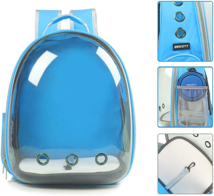 Cat Backpack Carriers Bag, Dog Backpack, Pet Bubble Backpack for Small Cats Puppies Dogs Bunny, Airline-Approved Ventilate Transparent Capsule Backpack for Travel, Hiking and Outdoor Use