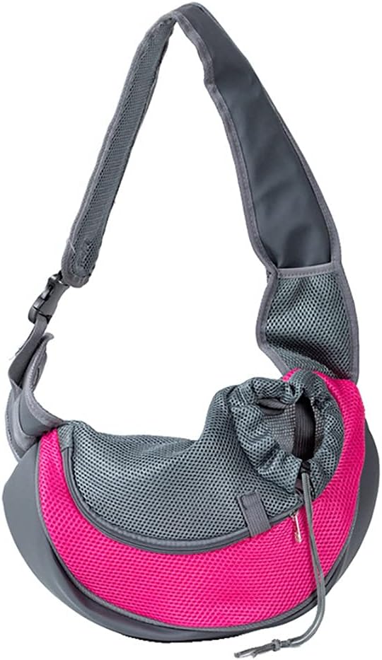 Cat Backpack Pet Dog Sling Carrier, Breathable Mesh Portable Travel Safe Pet Sling Shoulder Bag Carrier with Adjustable Non-Slip Shoulder Strap for Small Dogs Cats Puppy (Small, Black)