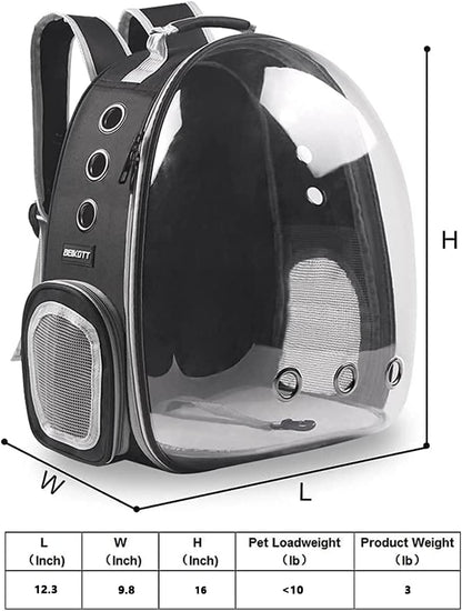 Cat Backpack Carriers Bag, Dog Backpack, Pet Bubble Backpack for Small Cats Puppies Dogs Bunny, Airline-Approved Ventilate Transparent Capsule Backpack for Travel, Hiking and Outdoor Use