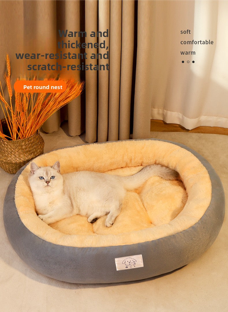 Winter Warm Thickened Dog Bed Cat Nest Chew Resistant Pet Mat for Cold Weather