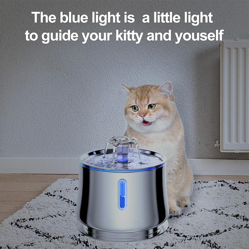 New Smart Silent Pet Water Fountain Stainless Steel Cat Dog Automatic Drinking Dispenser with Circulating Flow