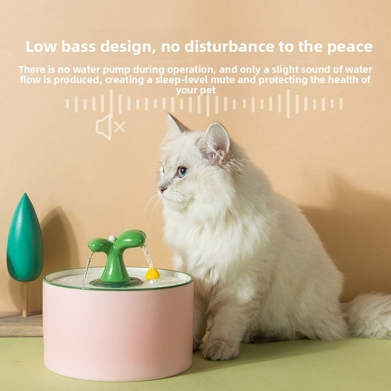 Smart Ceramic Water Dispenser for Cats and Dogs Automatic Pet Fountain with Circulating Fresh Water