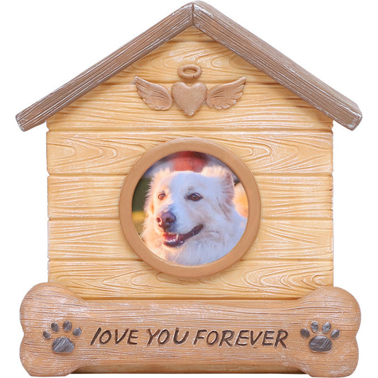 Pet Memorial Urn for Dogs Cats Resin Keepsake Box with Photo Frame Pet Cremation Ash Holder