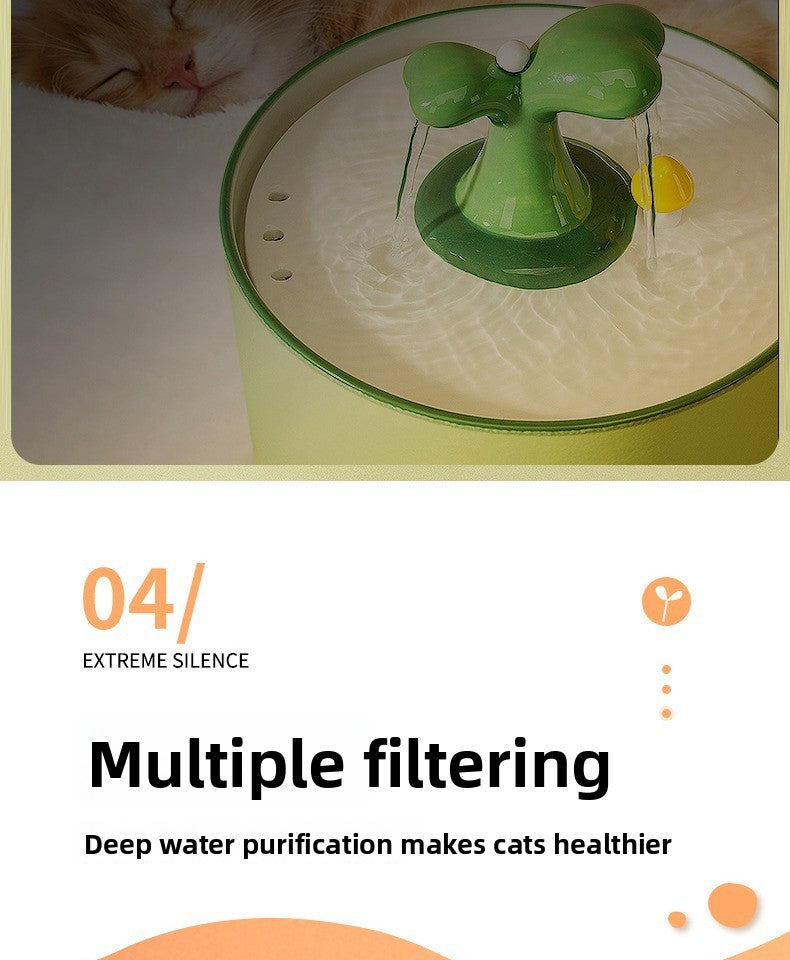 Smart Ceramic Water Dispenser for Cats and Dogs Automatic Pet Fountain with Circulating Fresh Water