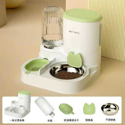 Automatic Cat Feeder and Water Fountain Combo for Pets Smart Dog Food Dispenser with Bowl