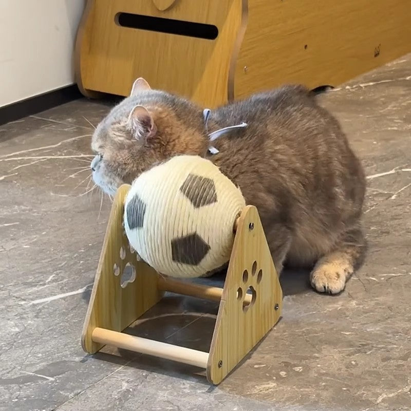 All in One Cat Toy Sisal Ball Scratching Post and Climbing Tower 3D Interactive Play Center for Feline Fun