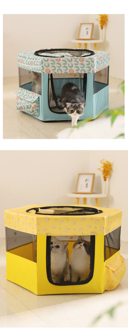 New All in One Foldable Cat Maternity Bed Nest with Fence Tent for Pregnant Cats Pet Supplies