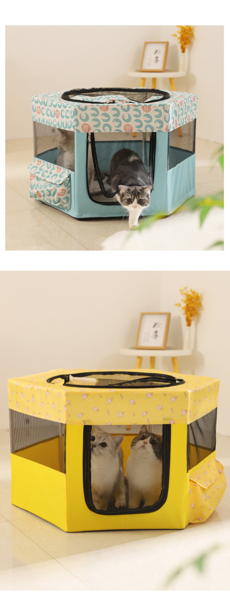 New All in One Foldable Cat Maternity Bed Nest with Fence Tent for Pregnant Cats Pet Supplies