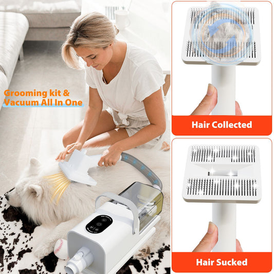 Dog Grooming Vacuum Cleaner Kit 11000PA High Power Pet Hair Remover for Shedding
