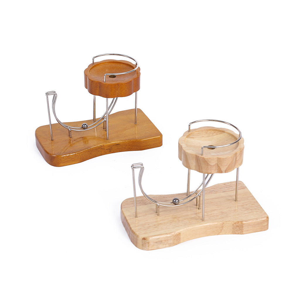 Perpetual Motion Steel Ball Kinetic Art Wooden Sculpture Pet Toy for Cats and Dogs