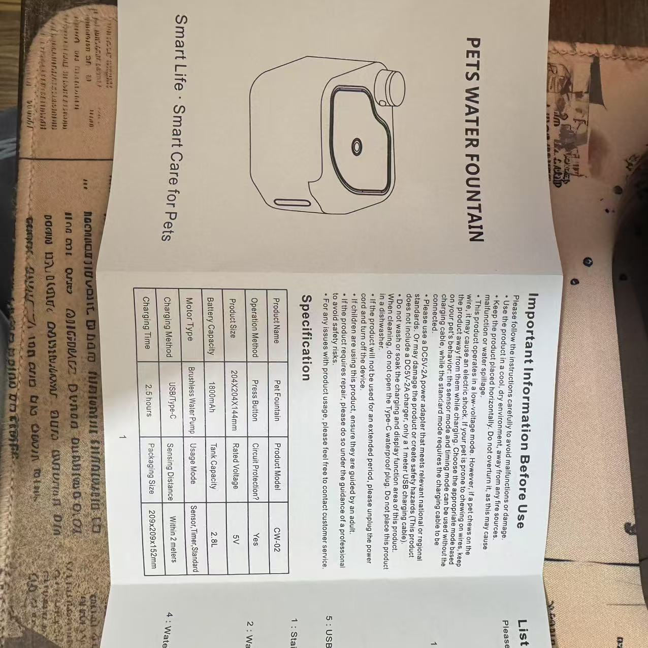 Automatic Pet Water Dispenser Wireless Smart Fountain for Cats and Dogs with Filter