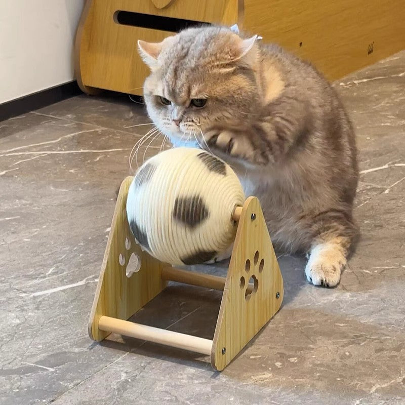 All in One Cat Toy Sisal Ball Scratching Post and Climbing Tower 3D Interactive Play Center for Feline Fun