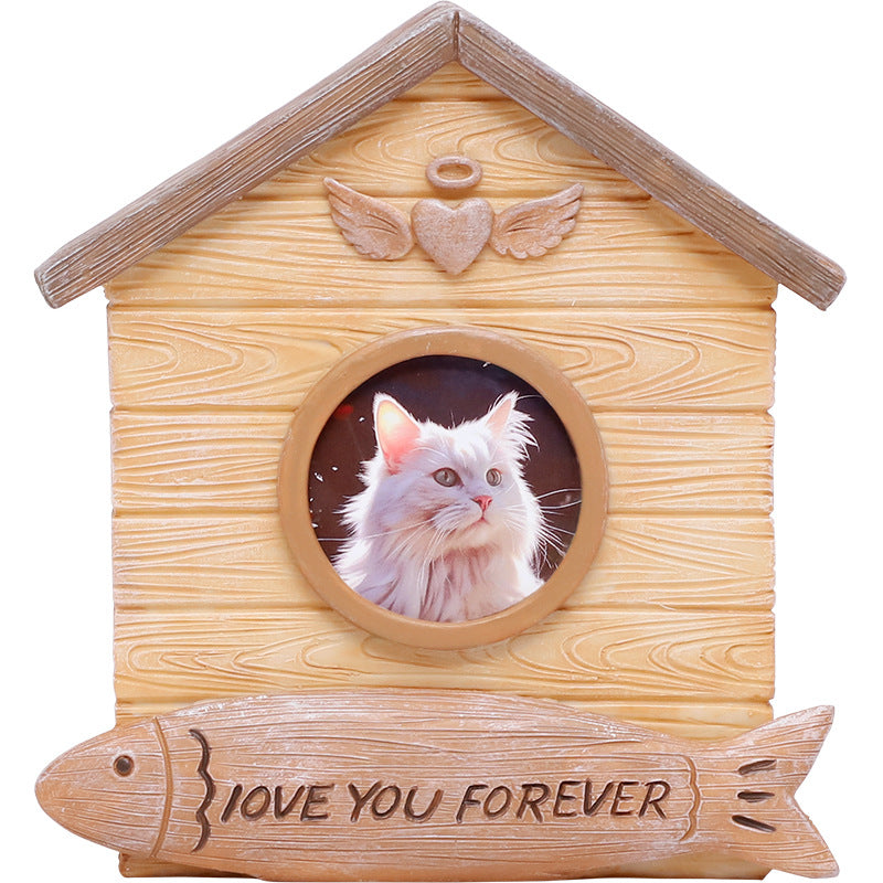 Pet Memorial Urn for Dogs Cats Resin Keepsake Box with Photo Frame Pet Cremation Ash Holder