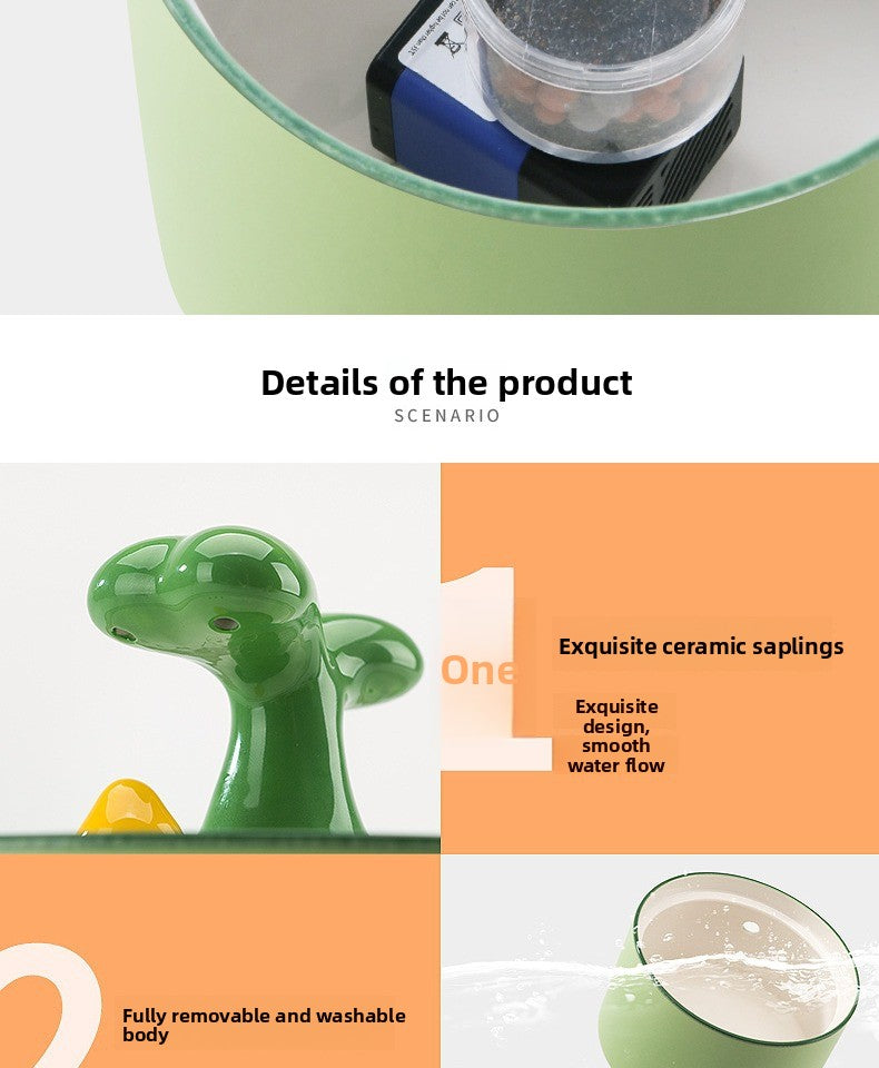 Smart Ceramic Water Dispenser for Cats and Dogs Automatic Pet Fountain with Circulating Fresh Water