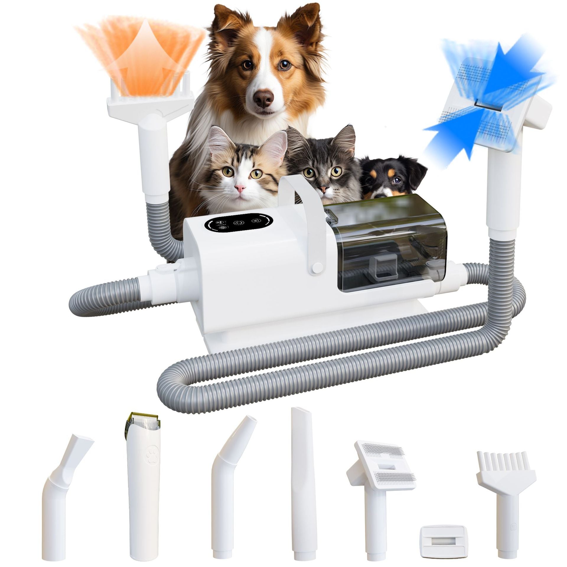 Dog Grooming Vacuum Cleaner Kit 11000PA High Power Pet Hair Remover for Shedding