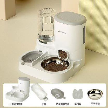 Automatic Cat Feeder and Water Fountain Combo for Pets Smart Dog Food Dispenser with Bowl