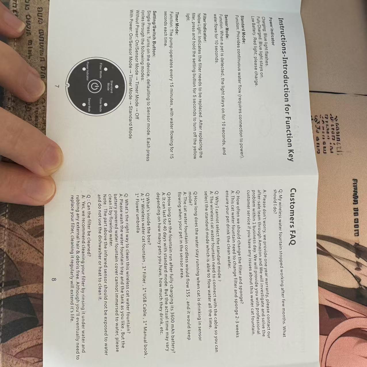 Automatic Pet Water Dispenser Wireless Smart Fountain for Cats and Dogs with Filter