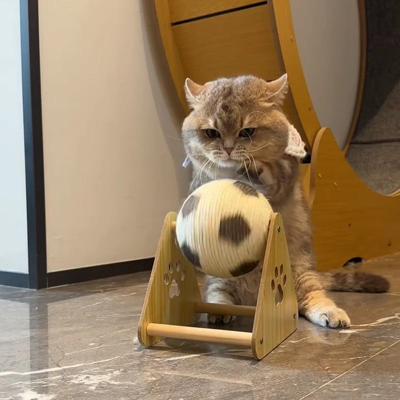 All in One Cat Toy Sisal Ball Scratching Post and Climbing Tower 3D Interactive Play Center for Feline Fun