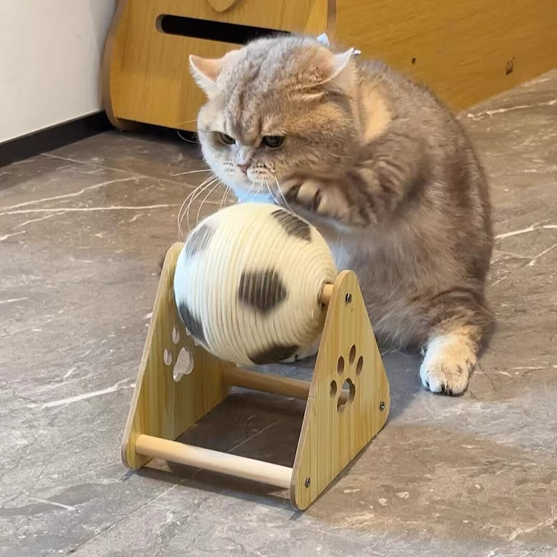 All in One Cat Toy Sisal Ball Scratching Post and Climbing Tower 3D Interactive Play Center for Feline Fun