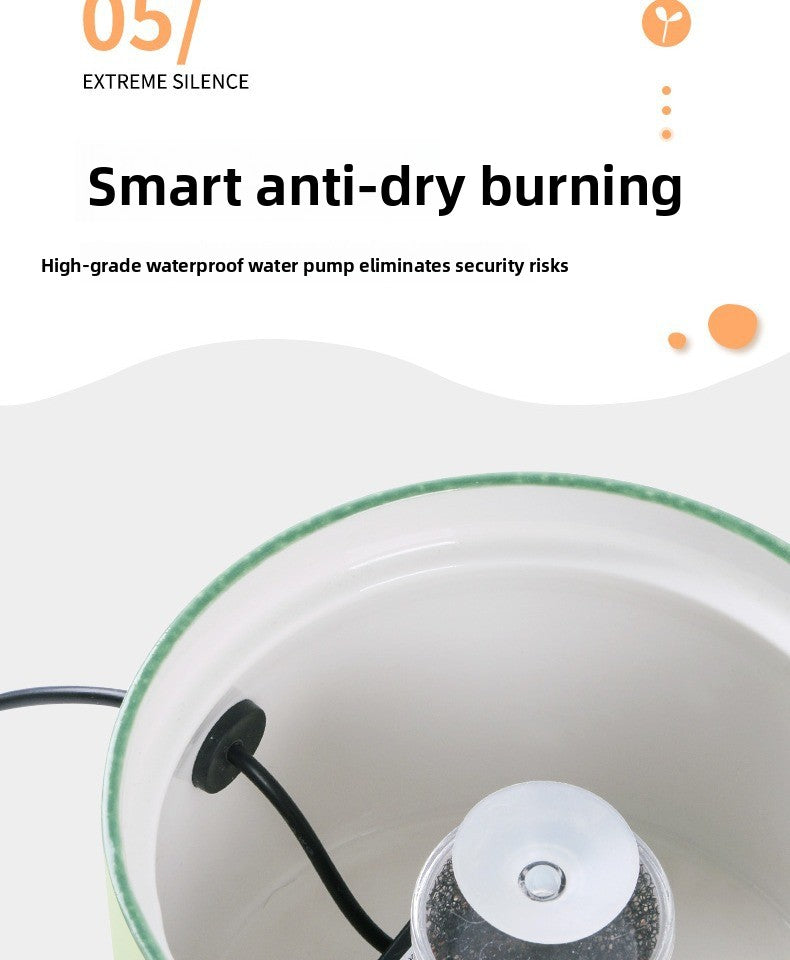 Smart Ceramic Water Dispenser for Cats and Dogs Automatic Pet Fountain with Circulating Fresh Water