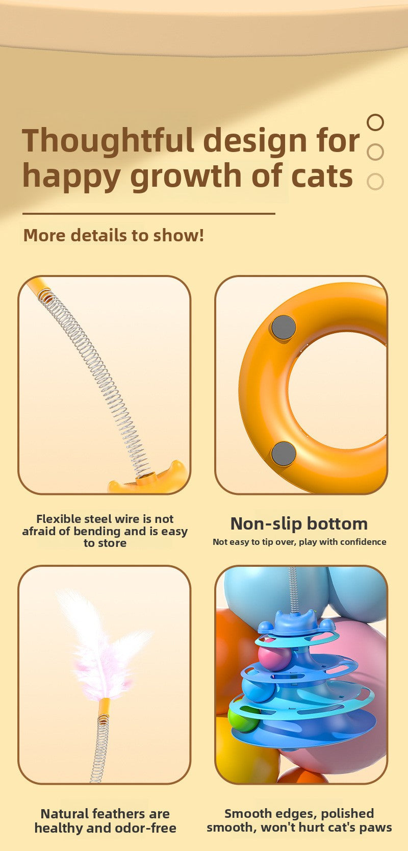 Interactive Cat Toy with Rotating Wheel Safe for Paws Fun Teaser Wand Pet Boredom Buster Self Play Game