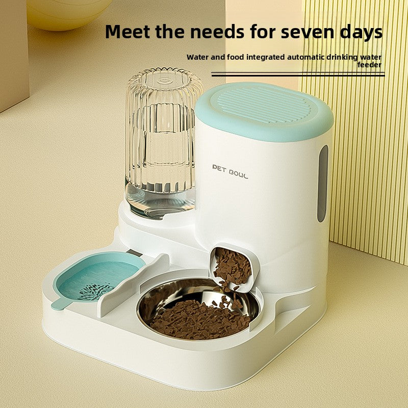Automatic Cat Feeder and Water Fountain Combo for Pets Smart Dog Food Dispenser with Bowl