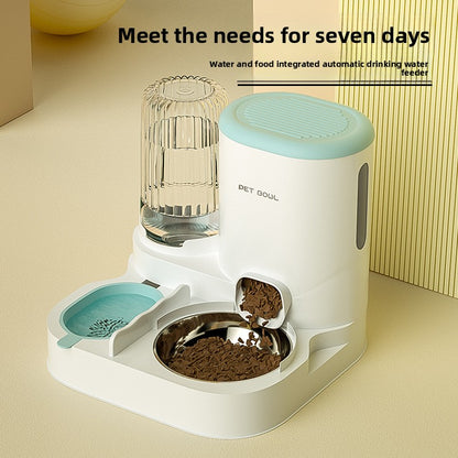 Automatic Cat Feeder and Water Fountain Combo for Pets Smart Dog Food Dispenser with Bowl
