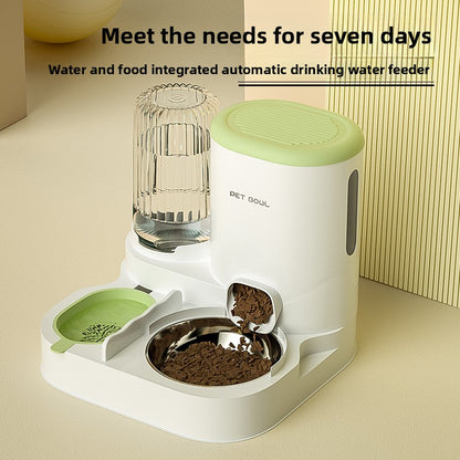 Automatic Cat Feeder and Water Fountain Combo for Pets Smart Dog Food Dispenser with Bowl