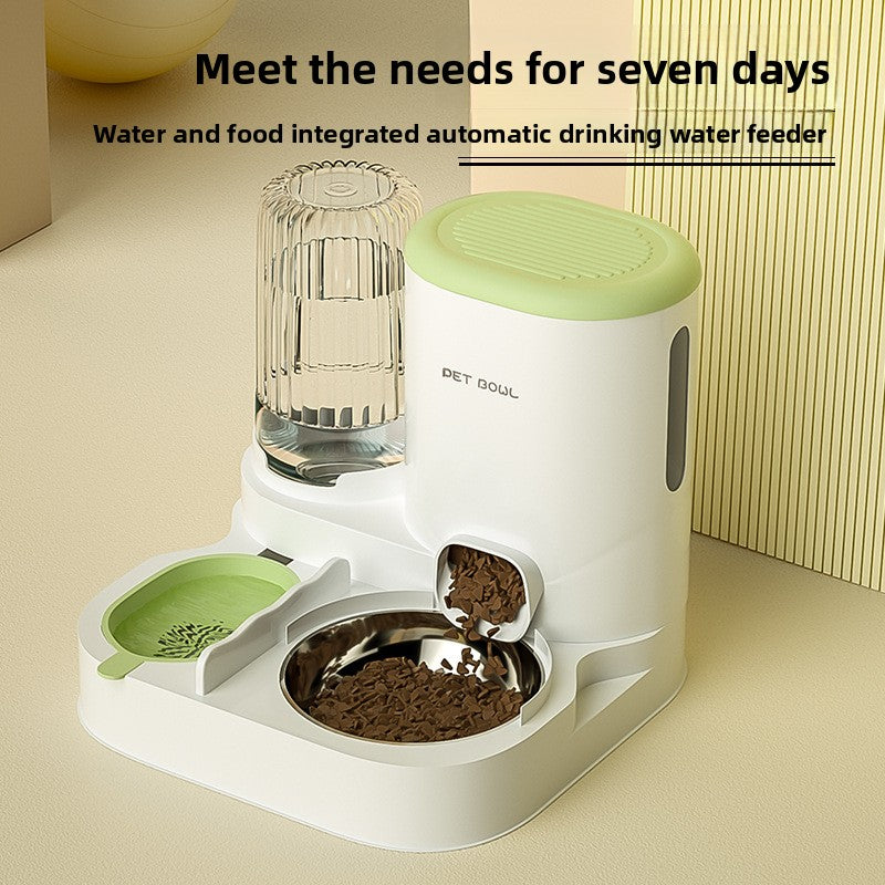 Automatic Cat Feeder and Water Fountain Combo for Pets Smart Dog Food Dispenser with Bowl