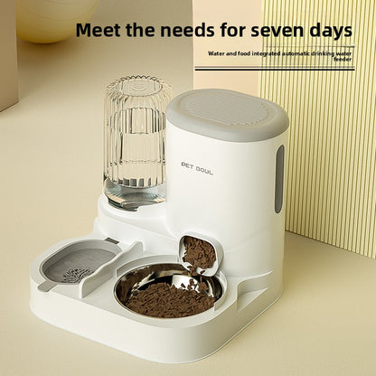Automatic Cat Feeder and Water Fountain Combo for Pets Smart Dog Food Dispenser with Bowl