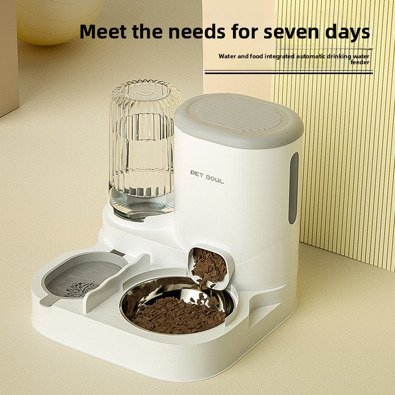 Automatic Cat Feeder and Water Fountain Combo for Pets Smart Dog Food Dispenser with Bowl