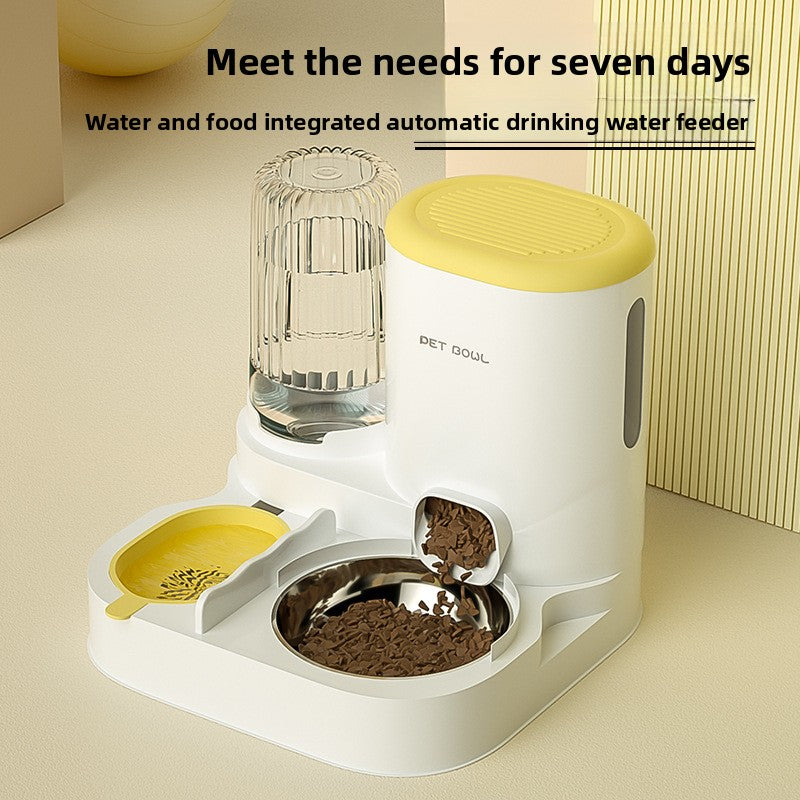 Automatic Cat Feeder and Water Fountain Combo for Pets Smart Dog Food Dispenser with Bowl