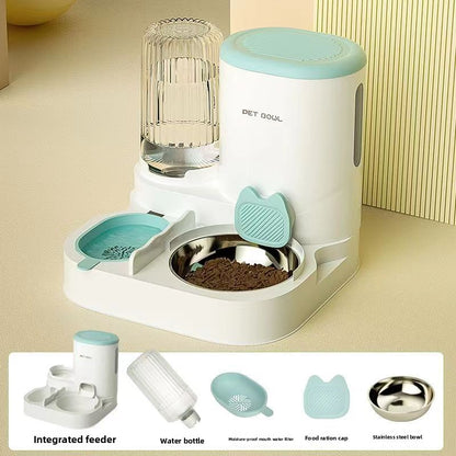 Automatic Cat Feeder and Water Fountain Combo for Pets Smart Dog Food Dispenser with Bowl