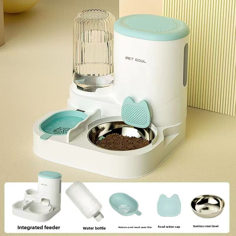 Automatic Cat Feeder and Water Fountain Combo for Pets Smart Dog Food Dispenser with Bowl