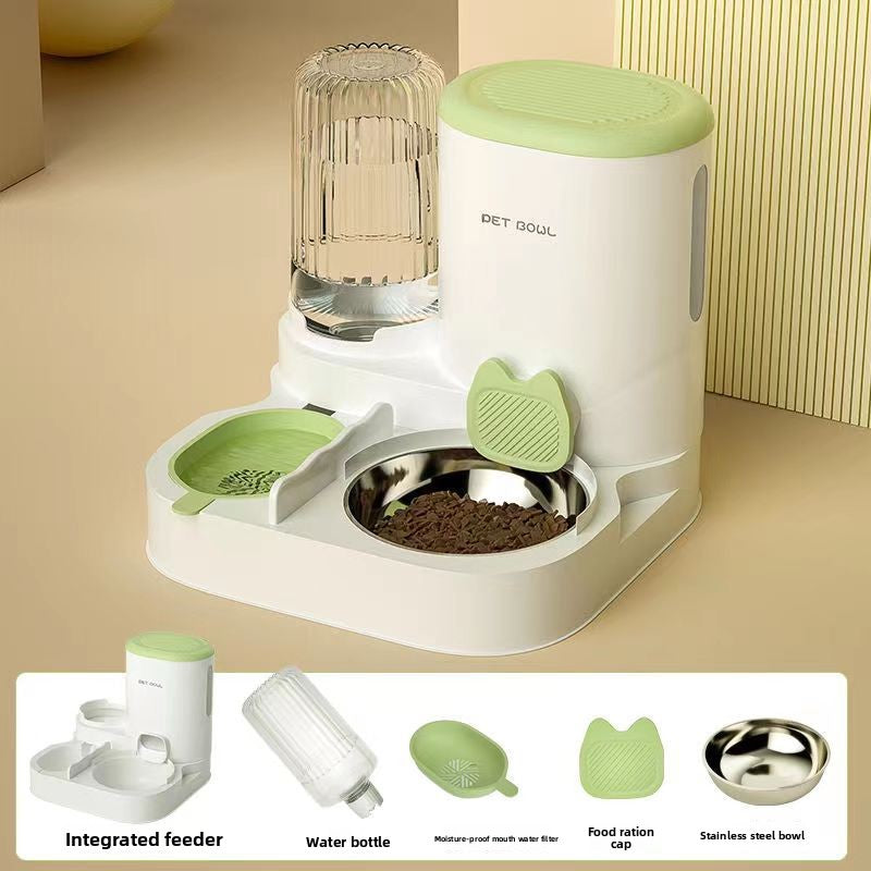 Automatic Cat Feeder and Water Fountain Combo for Pets Smart Dog Food Dispenser with Bowl