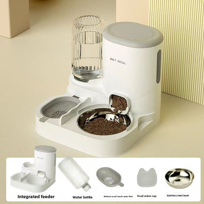 Automatic Cat Feeder and Water Fountain Combo for Pets Smart Dog Food Dispenser with Bowl