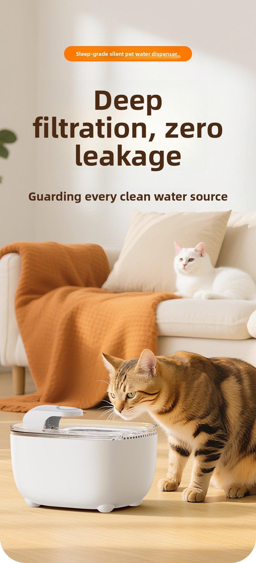 Automatic Water Dispenser for Cats Smart Pet Fountain with Filtration System Flowing Fresh Water