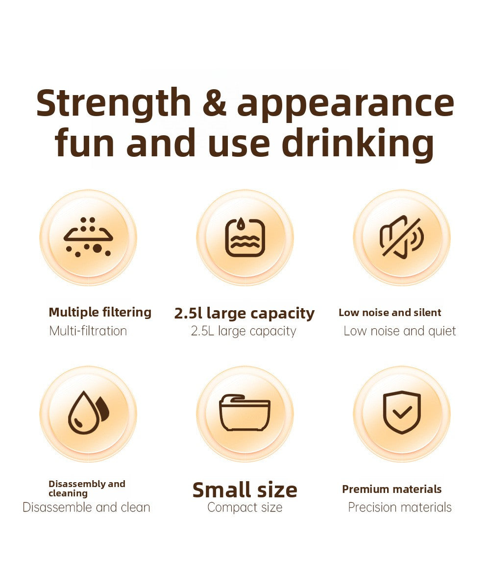 Automatic Water Dispenser for Cats Smart Pet Fountain with Filtration System Flowing Fresh Water