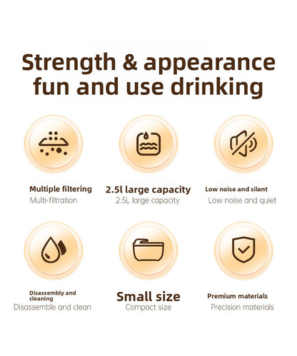 Automatic Water Dispenser for Cats Smart Pet Fountain with Filtration System Flowing Fresh Water