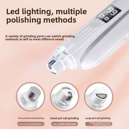 Pet grooming USB Rechargeable Electric Nail Grinder for Cats Dogs 2 in 1 Pet Nail Clipper and Trimmer