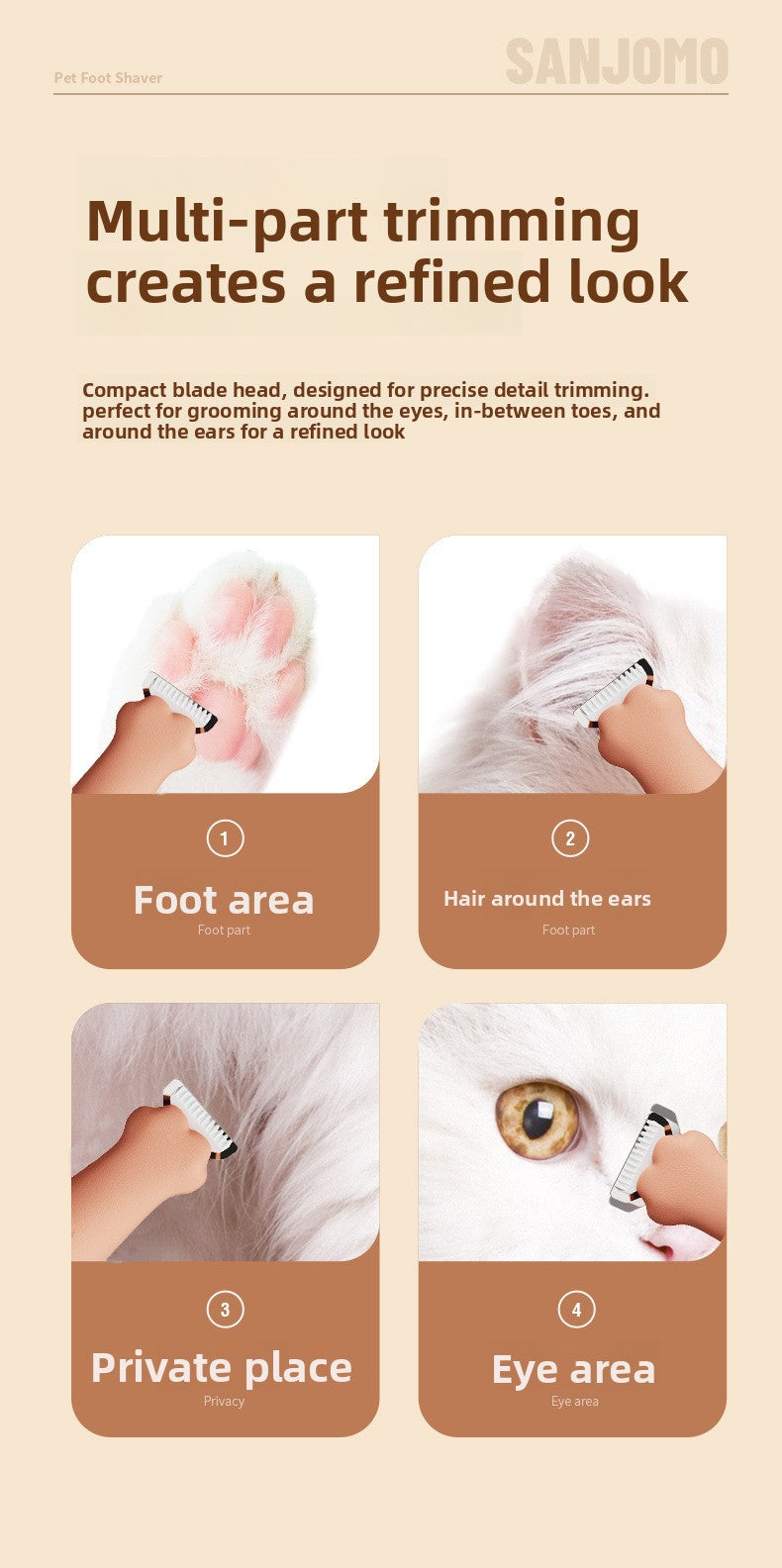 Pet grooming Professional Electric Dog Grooming Clipper Cat Hair Trimmer Low Noise Rechargeable Pet Shaver for Dogs Cats